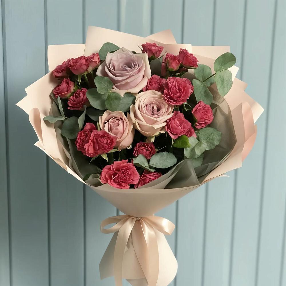 Букет цветов из: Гвоздики и Розы в Локне