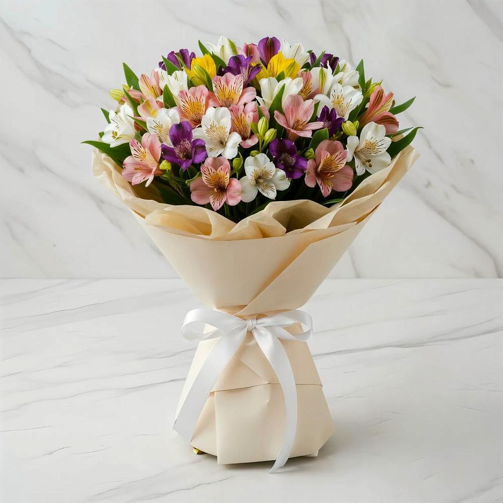 Букет цветов из: Альстромерии в Локне