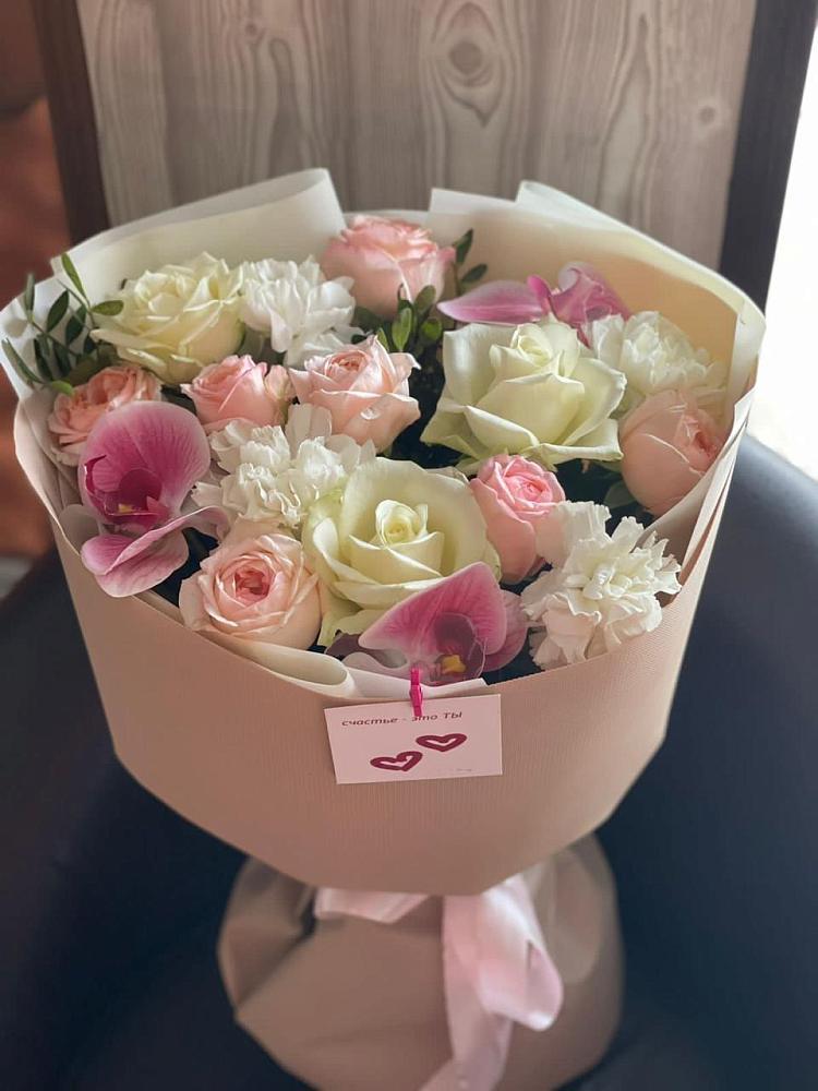 Букет цветов из: Орхидеи, Розы и Гвоздики в Локне