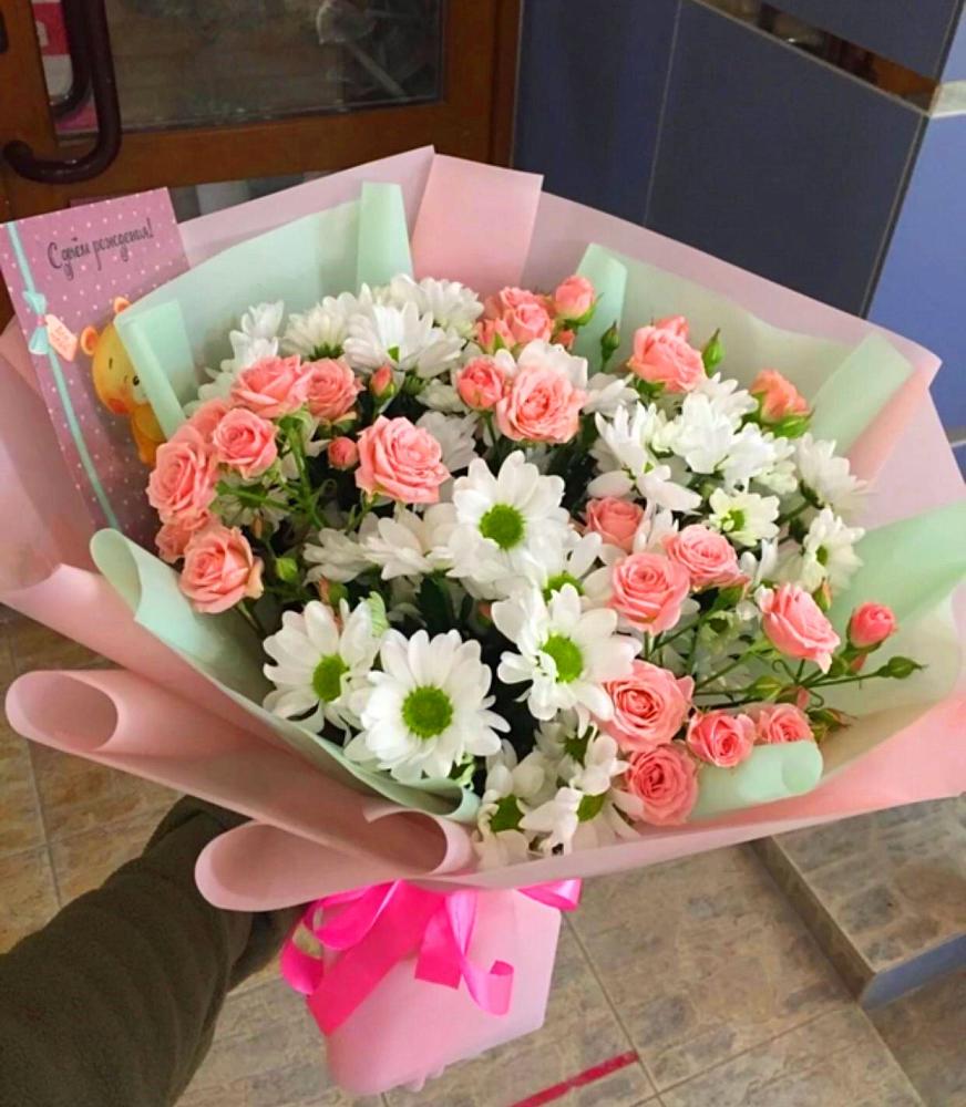 Букет цветов из: Розы и Хризантемы в Локне