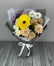 Букет цветов из:  Розы, Герберы и Хризантемы в Локне