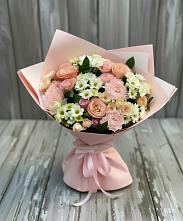 Букет цветов из:  Гвоздики, Розы и Хризантемы в Локне