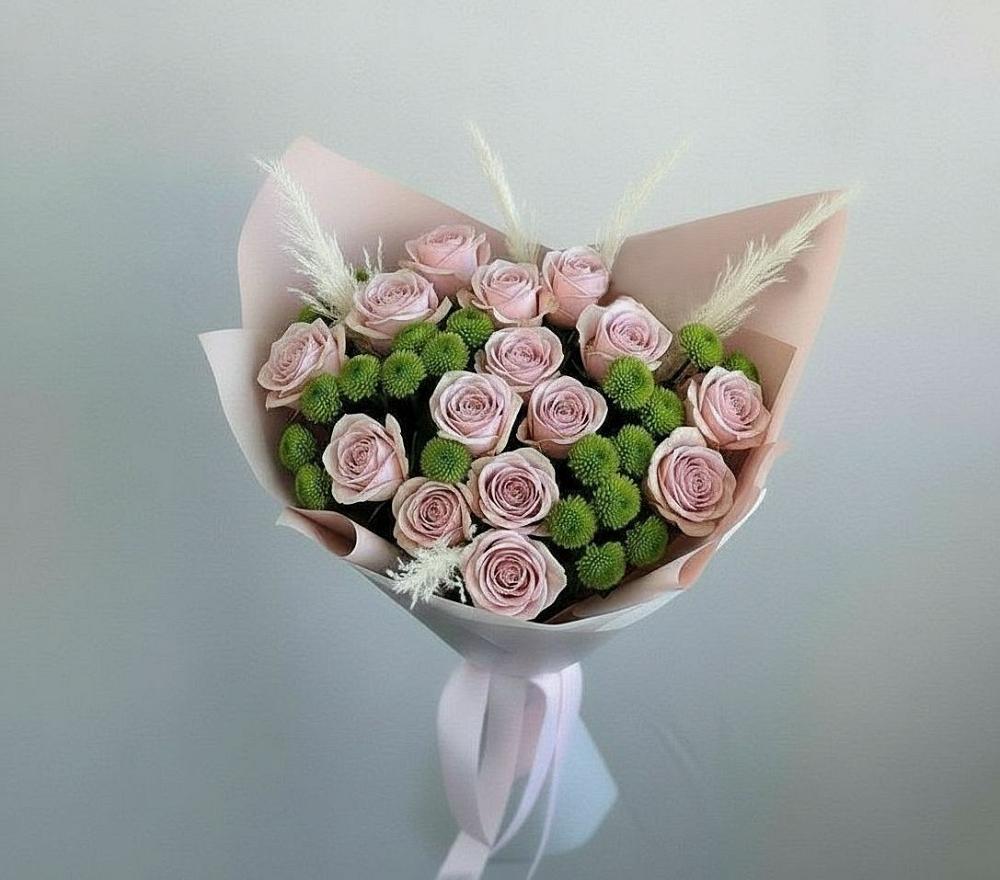 Букет цветов из: Розы и Хризантемы в Локне