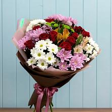 Букет цветов из:  Розы, Хризантемы и Альстромерии в Локне