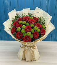 Букет цветов из:  Розы и Хризантемы в Локне