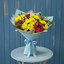 Букет цветов из:  Альстромерии и Хризантемы в Локне