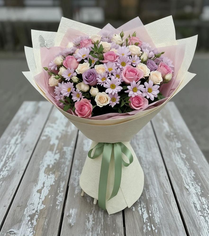 Букет цветов из: Розы и Хризантемы в Локне